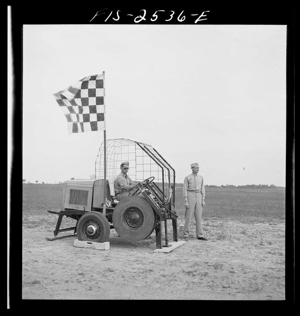 Parris Island, South Carolina. U.S. Marine Corps glider detachment training camp. A glider winch. Sourced from the Library…