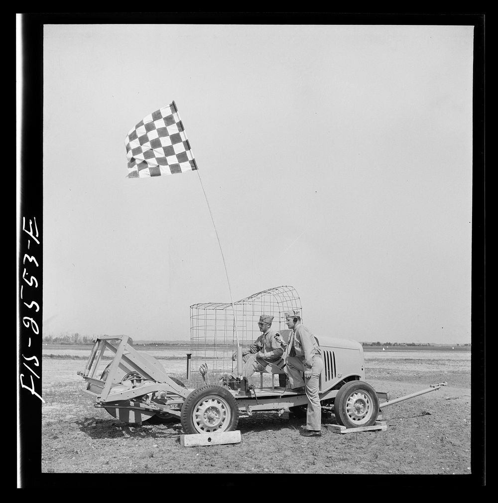 Parris Island, South Carolina. U.S. Marine Corps glider detachment training camp. A glider winch. Sourced from the Library…