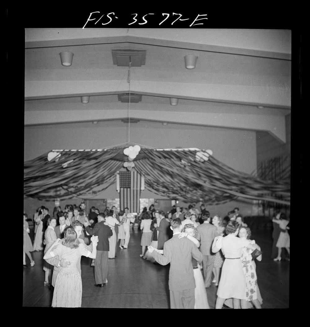 [Untitled photo, possibly related to: Greenbelt, Maryland. Grand march at the senior prom]. Sourced from the Library of…