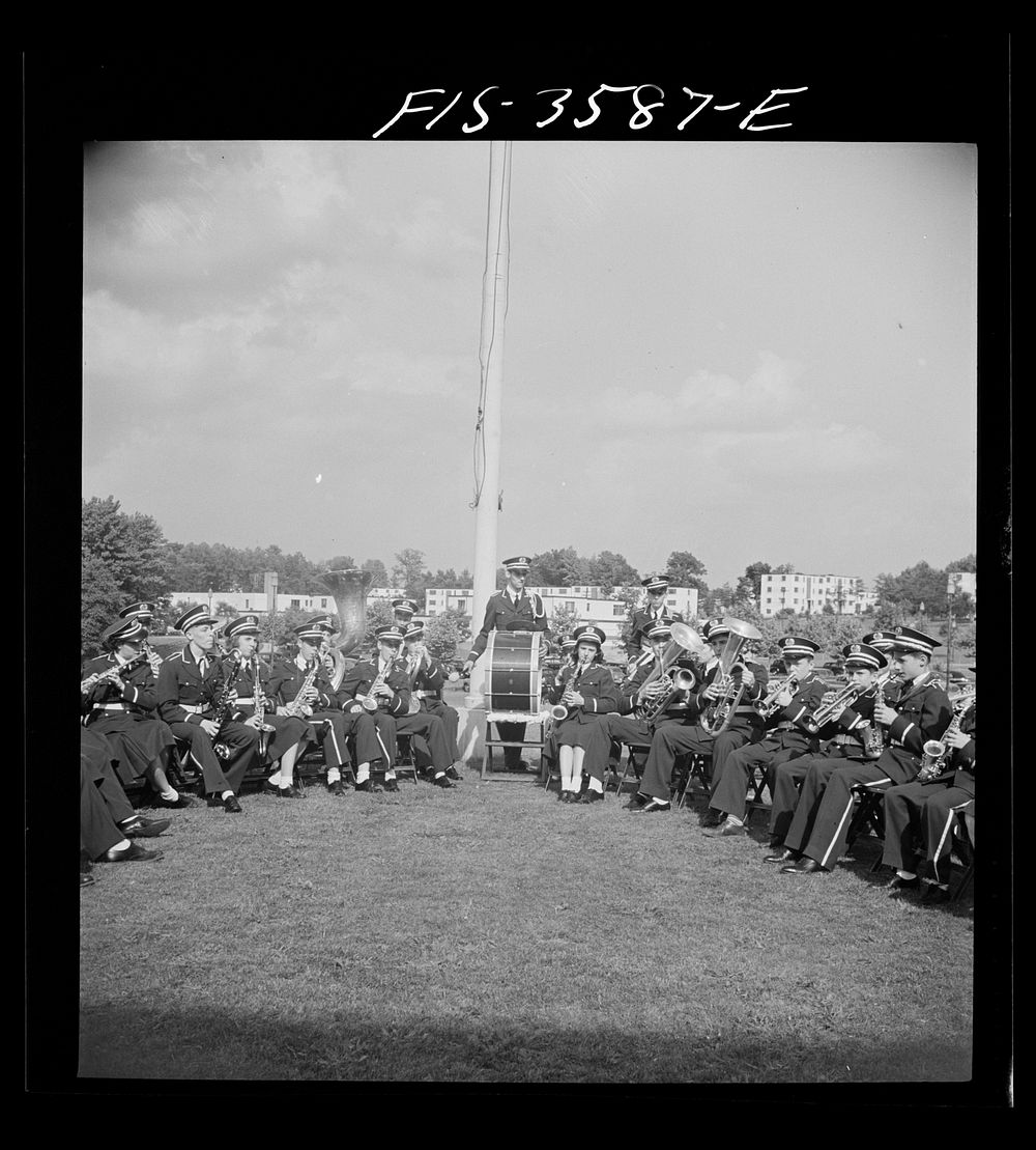 [Untitled photo, possibly related to: Greenbelt, Maryland. The Greenbelt High School band]. Sourced from the Library of…