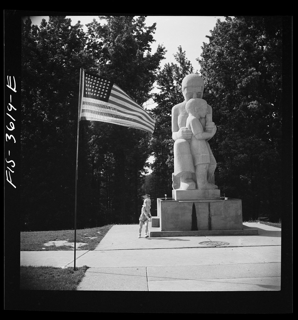 [Untitled photo, possibly related to: Greenbelt, Maryland. Water fountain on Memorial Day]. Sourced from the Library of…