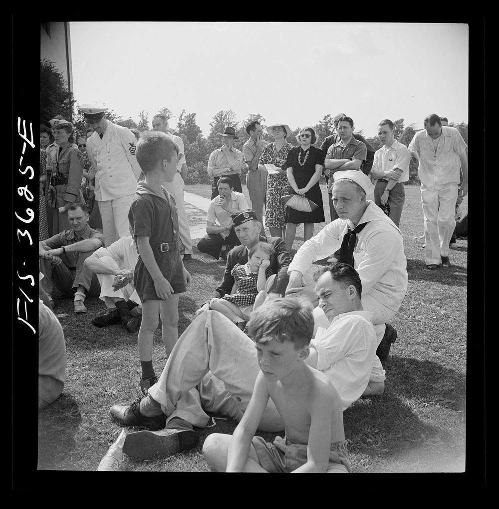 Greenbelt, Maryland. Spectators at the Greenbelt Memorial Day ceremony. Sourced from the Library of Congress.