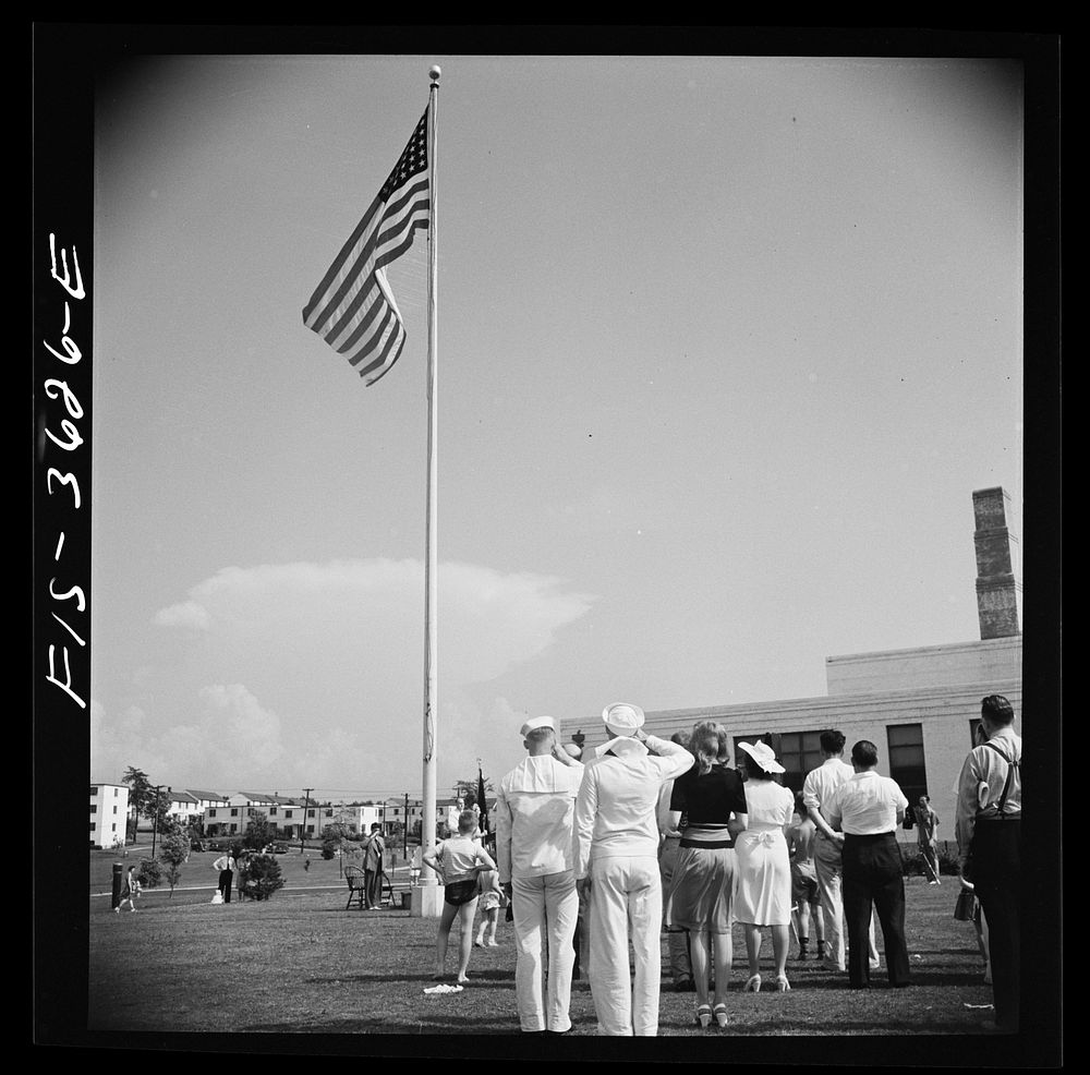 Greenbelt, Maryland. Tribute to the flag on Memorial Day. Sourced from the Library of Congress.