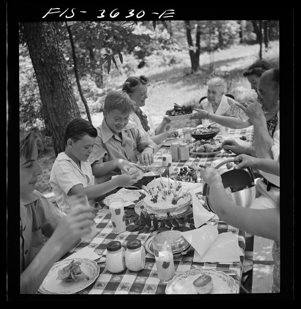 Greenbelt, Maryland. Party for Mrs. Taylor's eighty third birthday, attended by her children and grandchildren, on the…