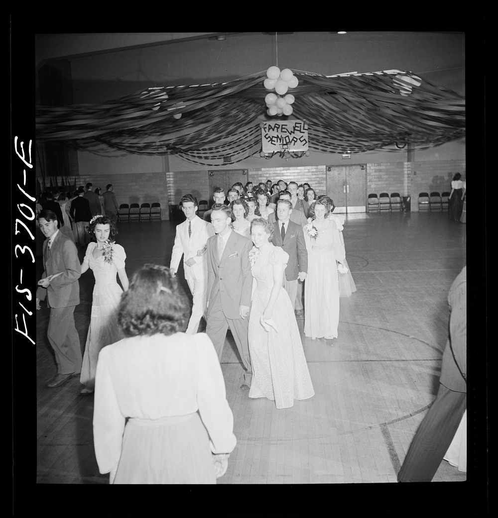 Greenbelt, Maryland. Grand march at the senior prom. Sourced from the Library of Congress.