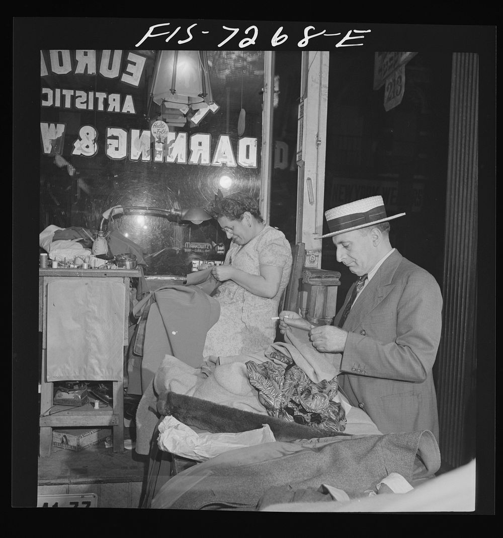 [Untitled photo, possibly related to: New York, New York. Jewish weaving shop on Broom Street]. Sourced from the Library of…