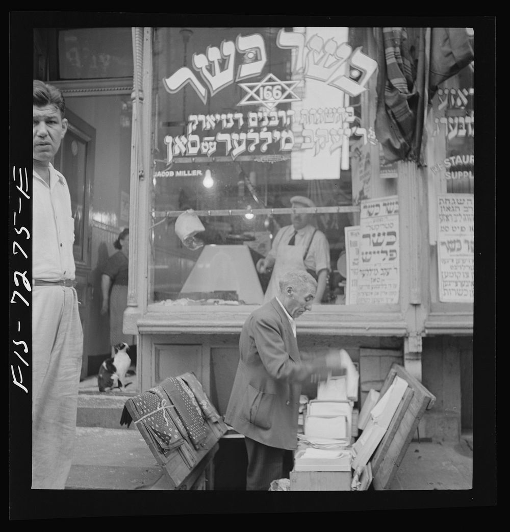 New York, New York. Sidewalk merchant in the Jewish section. Sourced from the Library of Congress.