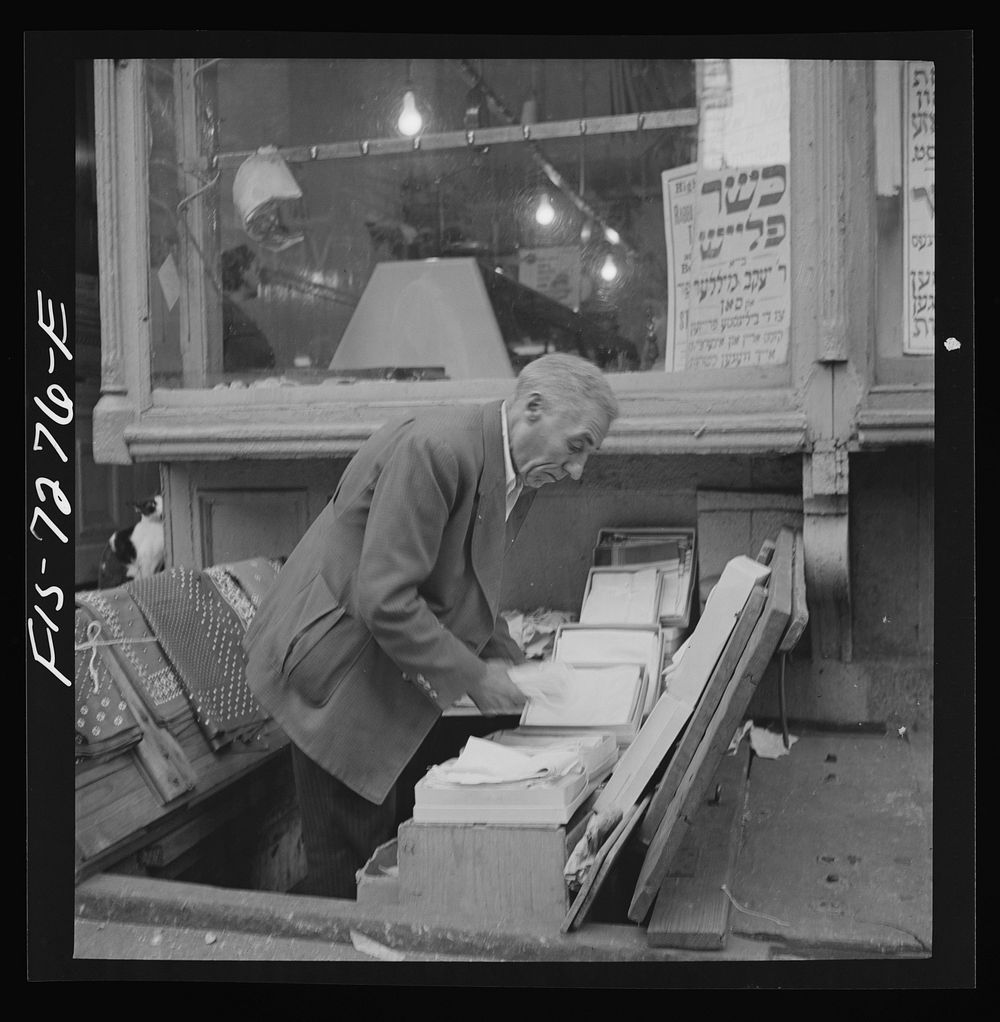 New York, New York. Sidewalk merchant in the Jewish section. Sourced from the Library of Congress.