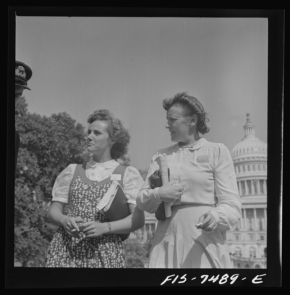 Washington, D.C. International student assembly. Diana Mowrer, a U.S. delegate, a student at Wellesley College, and Barbro…