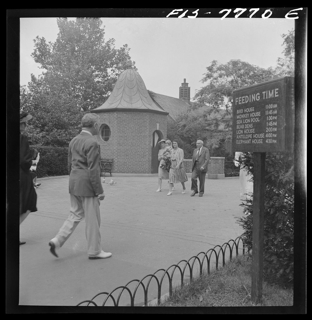 New York, New York. Entrance to the Central Park Zoo on Sunday. Sourced from the Library of Congress.