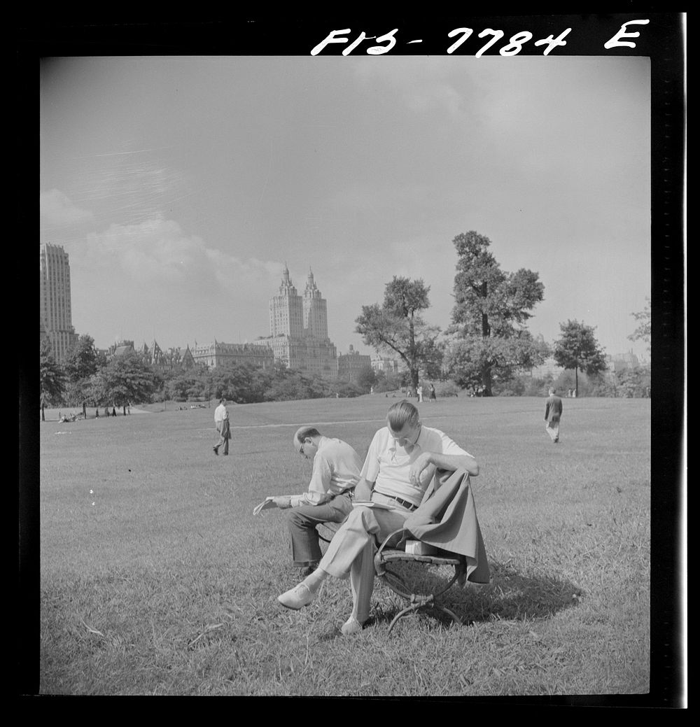 [Untitled photo, possibly related to: New York, New York. Central Park common on Sunday]. Sourced from the Library of…