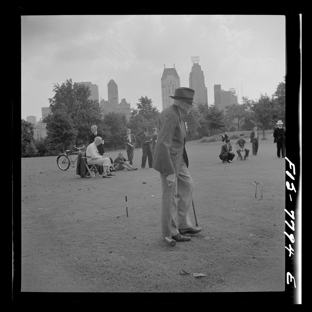 [Untitled photo, possibly related to: New York, New York. Croquet game on Sunday in Central Park]. Sourced from the Library…