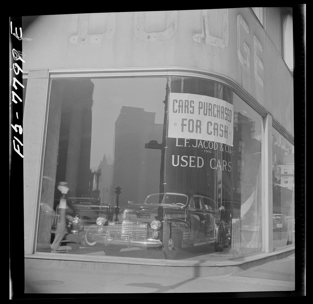 [Untitled photo, possibly related to: New York, New York. Former Dodge building at 56th Street and Broadway, in the…