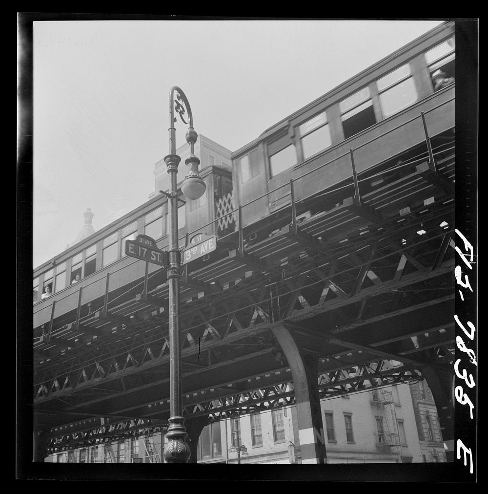 [Untitled photo, possibly related to: New York, New York. Third Avenue elevated railway at 17th Street]. Sourced from the…