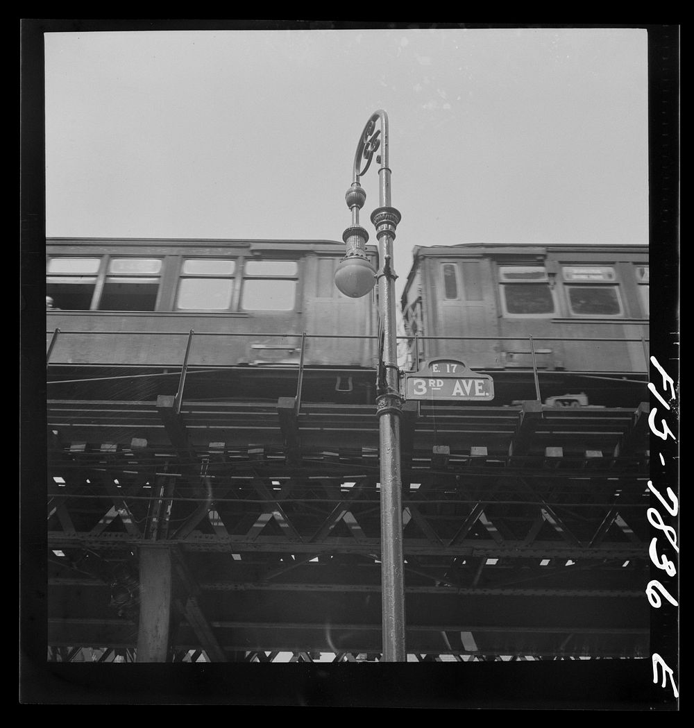 New York, New York. Third Avenue elevated railway at 17th Street. Sourced from the Library of Congress.
