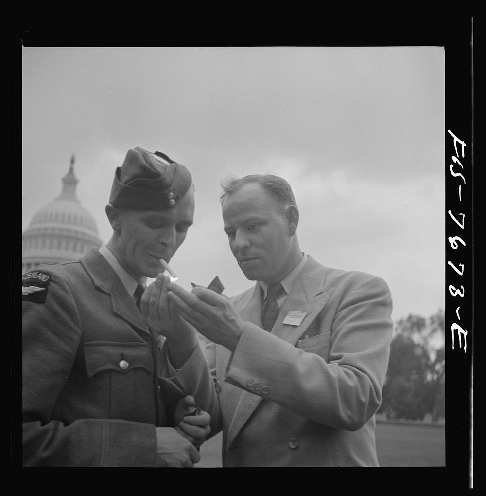 [Untitled photo, possibly related to: Washington, D.C. International student assembly. Left to right: pilot officer Carlysle…