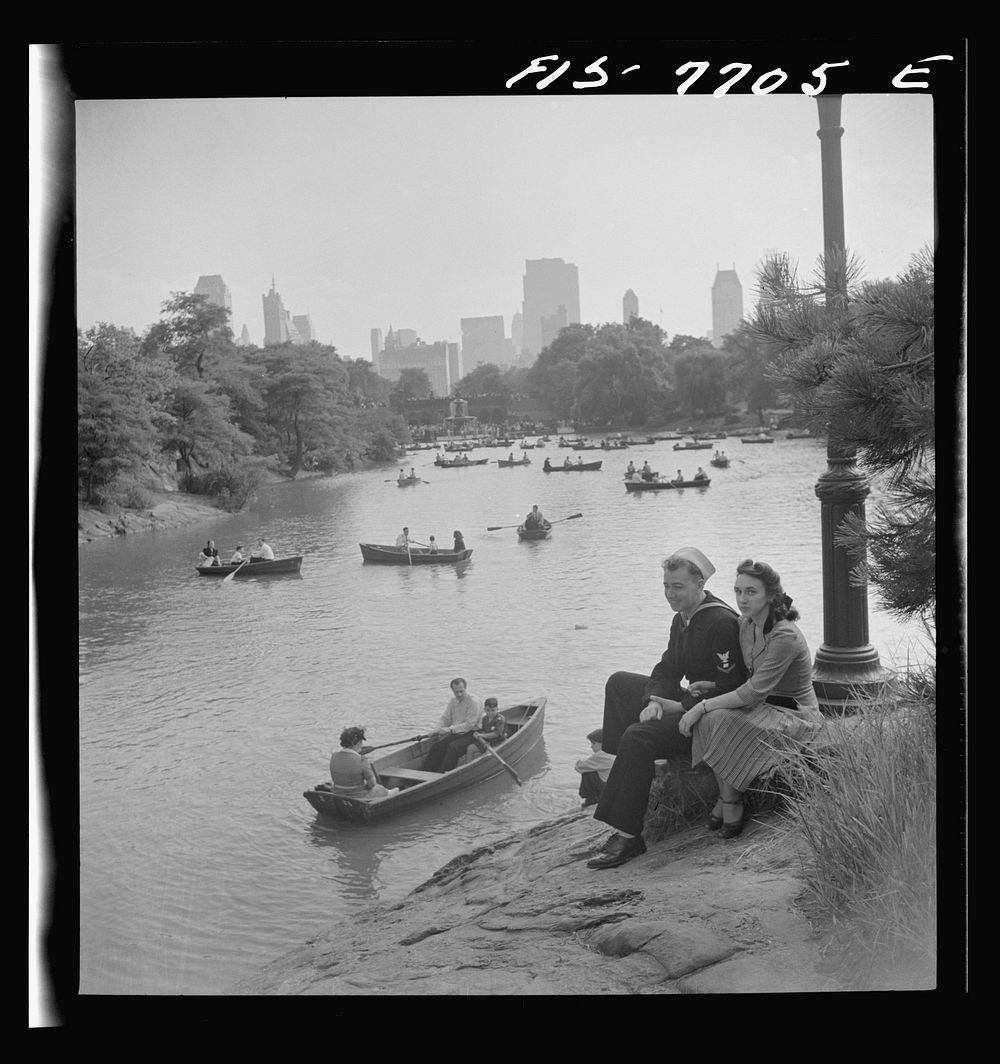 New York, New York. Looking north on Central Park lake on Sunday. Sourced from the Library of Congress.