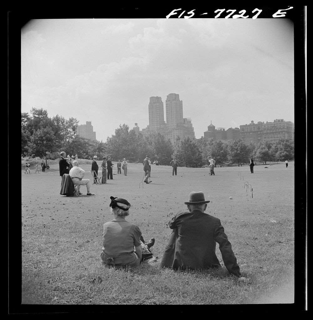 [Untitled photo, possibly related to: New York, New York. Sunday croquet game in Central Park]. Sourced from the Library of…
