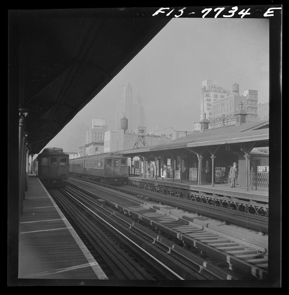New York, New York. Looking south on Third Avenue from the 59th Street (Bloomingdale's) station at 8:30 a.m.. Sourced from…