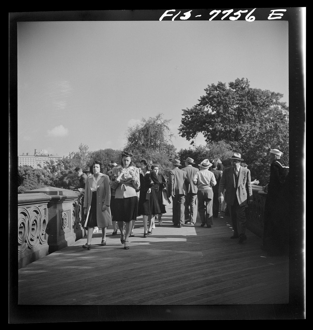 [Untitled photo, possibly related to: New York, New York. Bridge over Central Park lake]. Sourced from the Library of…