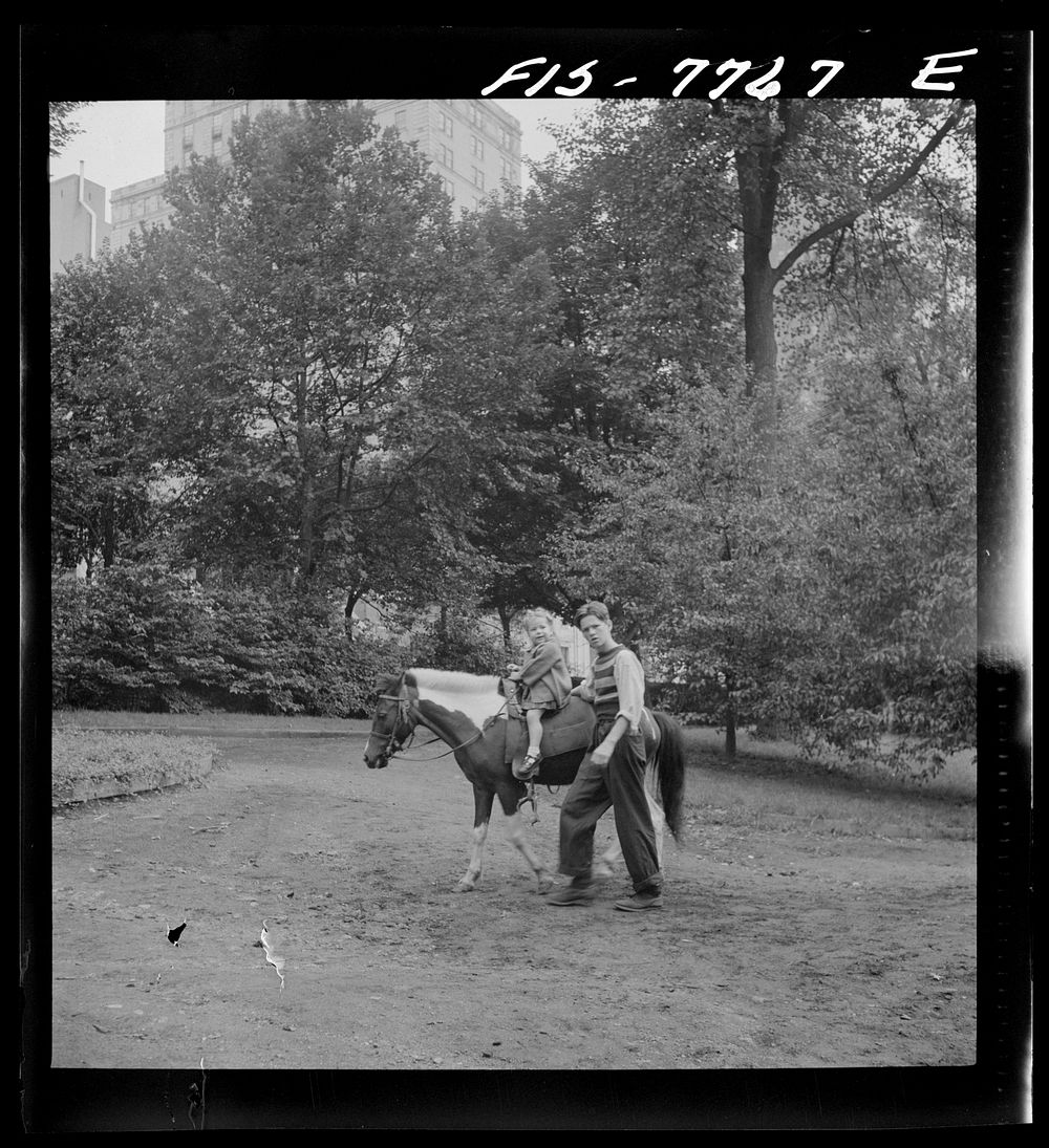 [Untitled photo, possibly related to: New York, New York. Pony riding in Central Park]. Sourced from the Library of Congress.