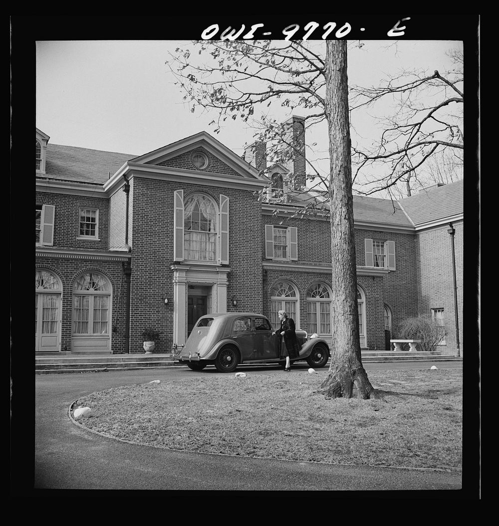Washington, D.C. The Australian Legation. Mrs. Casey, wife of the minister, about to enter her car in front of the legation.…