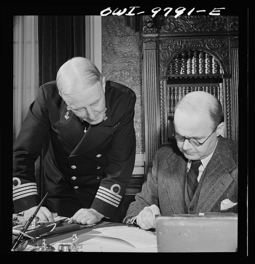 [Untitled photo, possibly related to: Washington, D.C. The Netherlands Legation. Minister Louden at his desk]. Sourced from…