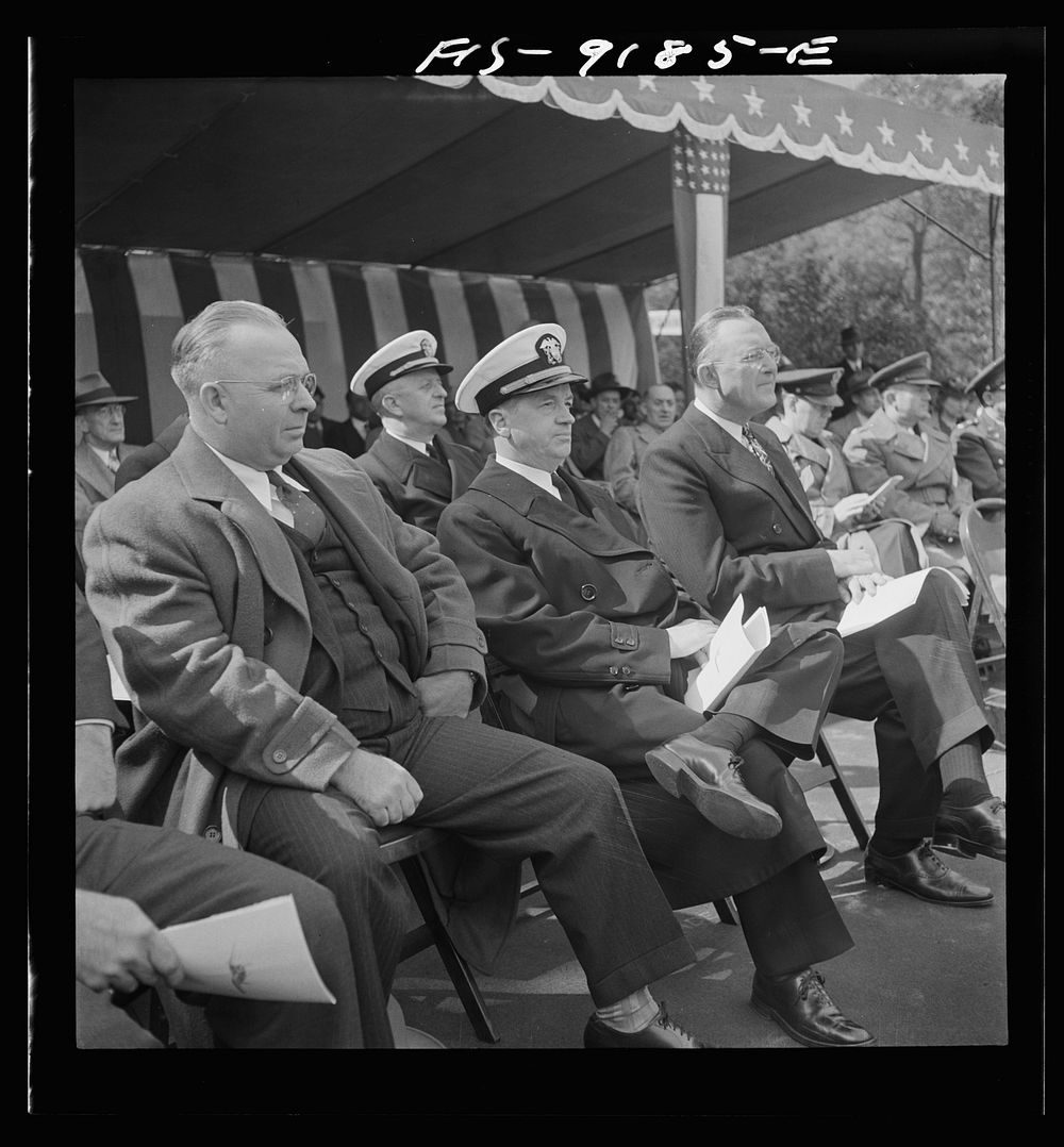 Detroit (vicinity), Michigan. Ceremonies at the presentation of the Army and Navy E award to the Briggs manufacturing…
