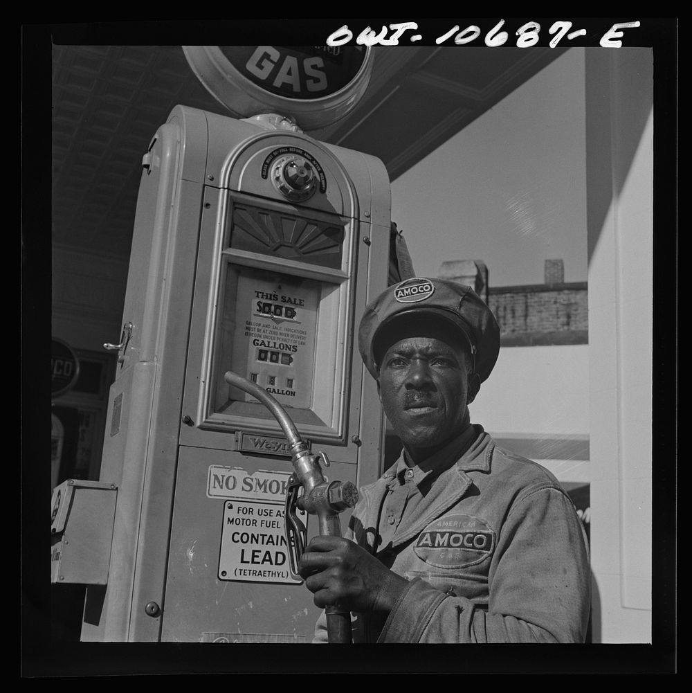 [Untitled photo, possibly related to: Washington, D.C.  mechanic for the Amoco oil company]. Sourced from the Library of…