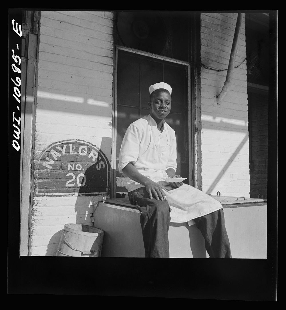 Washington, D.C. A dishwasher who works in a waterfront restaurant. Sourced from the Library of Congress.