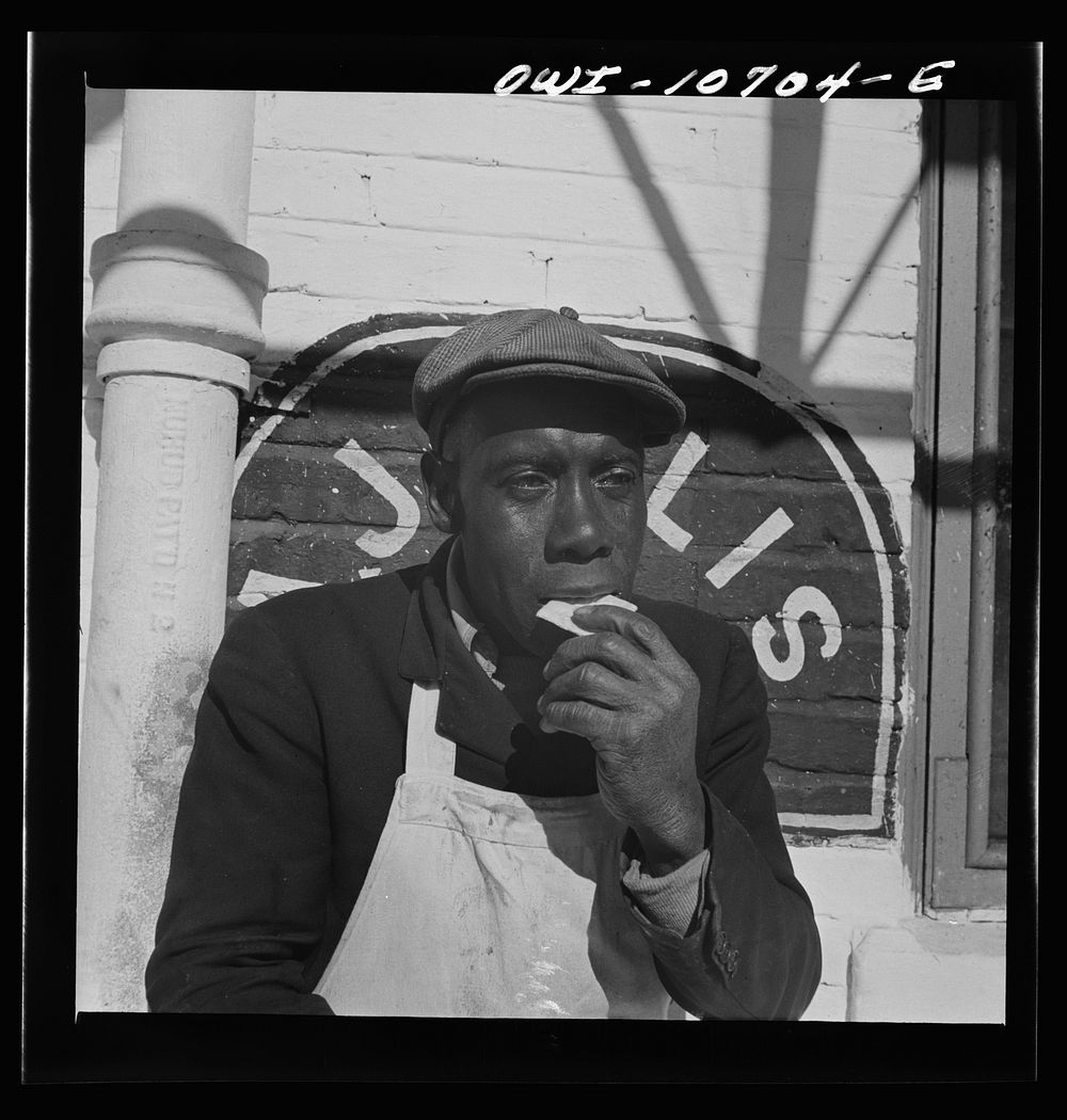 [Untitled photo, possibly related to: Washington, D.C. Dock worker]. Sourced from the Library of Congress.