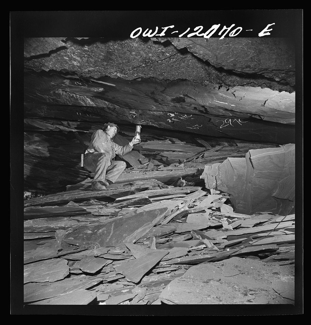 Pittsburgh, Pennsylvania (vicinity). Montour no. 4 mine of the Pittsburgh Coal Company. Testing for gas. Sourced from the…