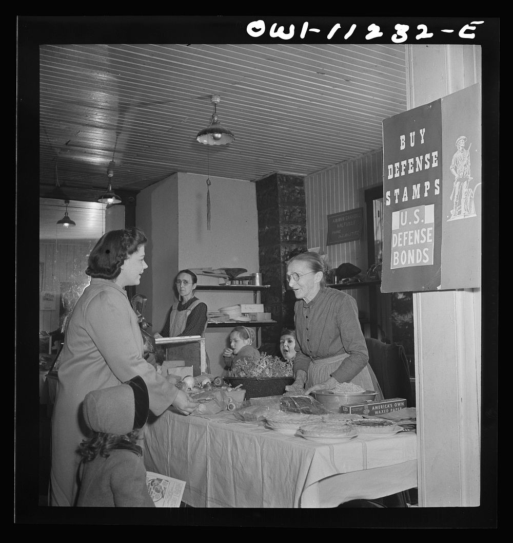 Lititz, Pennsylvania. Farmers' market held weekly at the rear of Benny Lutz's butcher shop. Sourced from the Library of…
