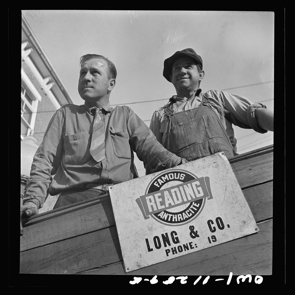 Lititz, Pennsylvania. Truckmen who deliver coal. Sourced from the Library of Congress.