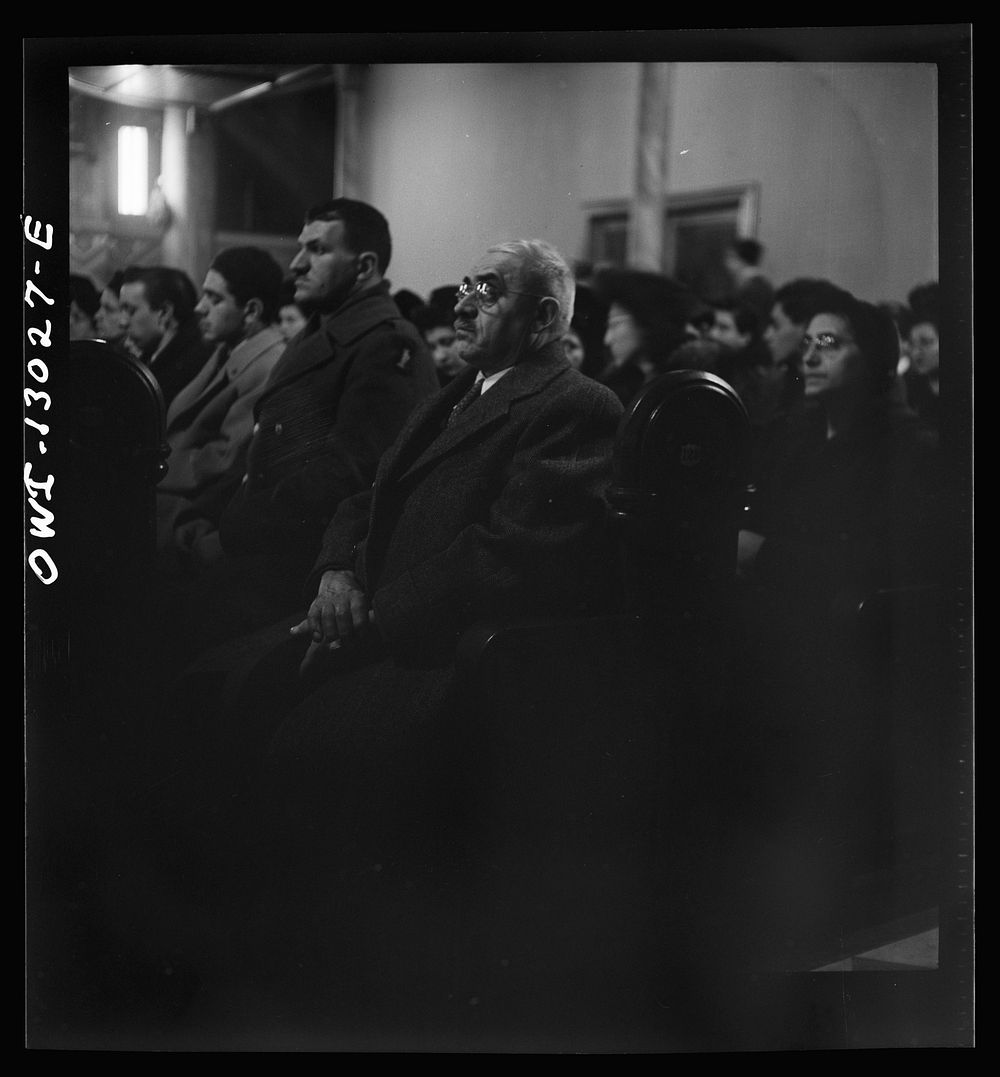 [Untitled photo, possibly related to: New York, New York. Midnight mass on Christmas Eve at Saint Dominick's church in an…