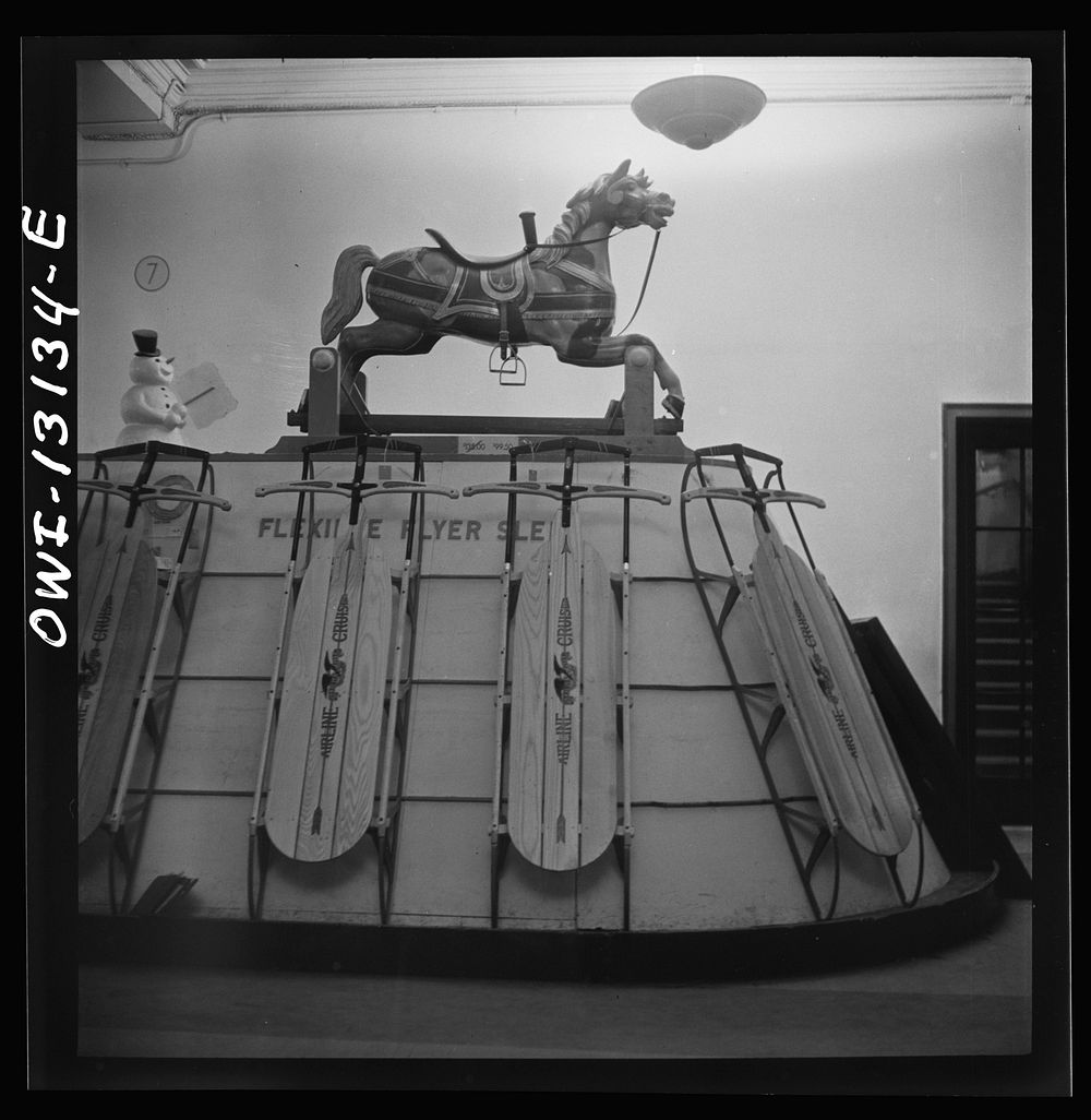 [Untitled photo, possibly related to: New York, New York. Toy department display at R. H. Macy and Company department store…