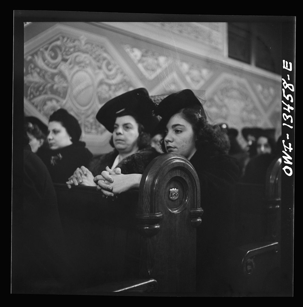 [Untitled photo, possibly related to: New York, New York. Midnight mass on Christmas Eve in Saint Dominick's church on…