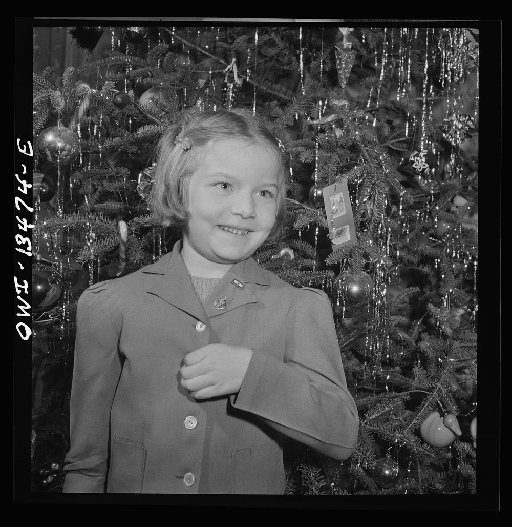New York, New York. Martinetti grandchild and her Christmas tree. Sourced from the Library of Congress.