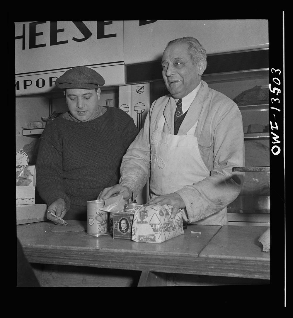 New York, New York. Jewish owner of a grocery store on Mulberry Street. Sourced from the Library of Congress.