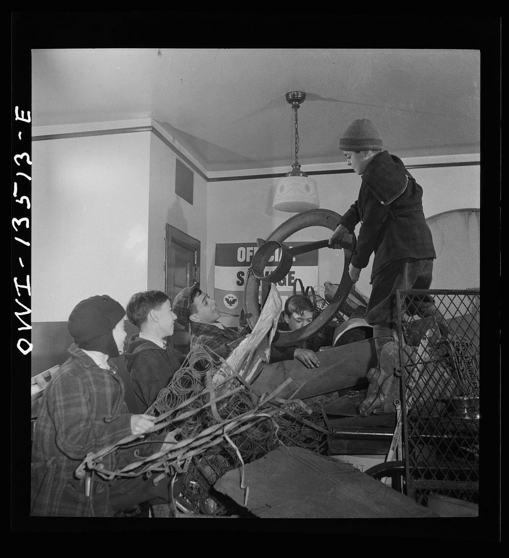 New York, New York. Italian-American boys at the Sullivan Street depot separating scrap which they have collected. Each kind…
