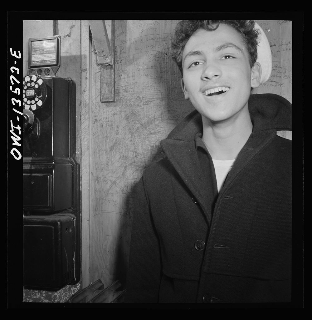 [Untitled photo, possibly related to: New York, New York. Sixteen-year-old boy who is in the naval reserve on Mulberry…