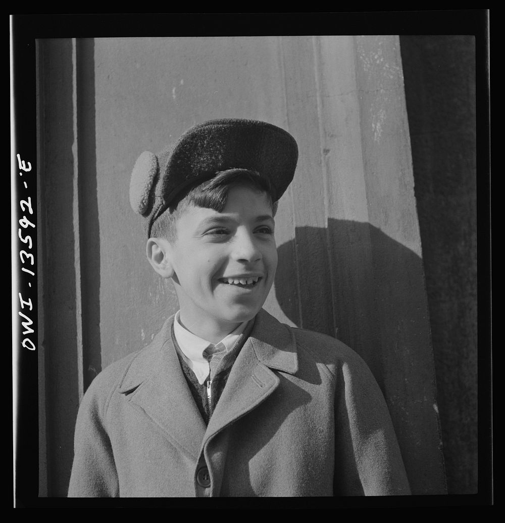 New York, New York. Boy on Mott Street dressed in his Sunday best. Sourced from the Library of Congress.
