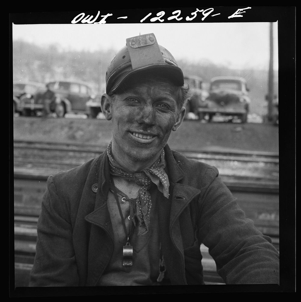 Pittsburgh, Pennsylvania (vicinity). Montour no. 4 mine of the Pittsburgh Coal Company. Coal miner at end of the day's work.…