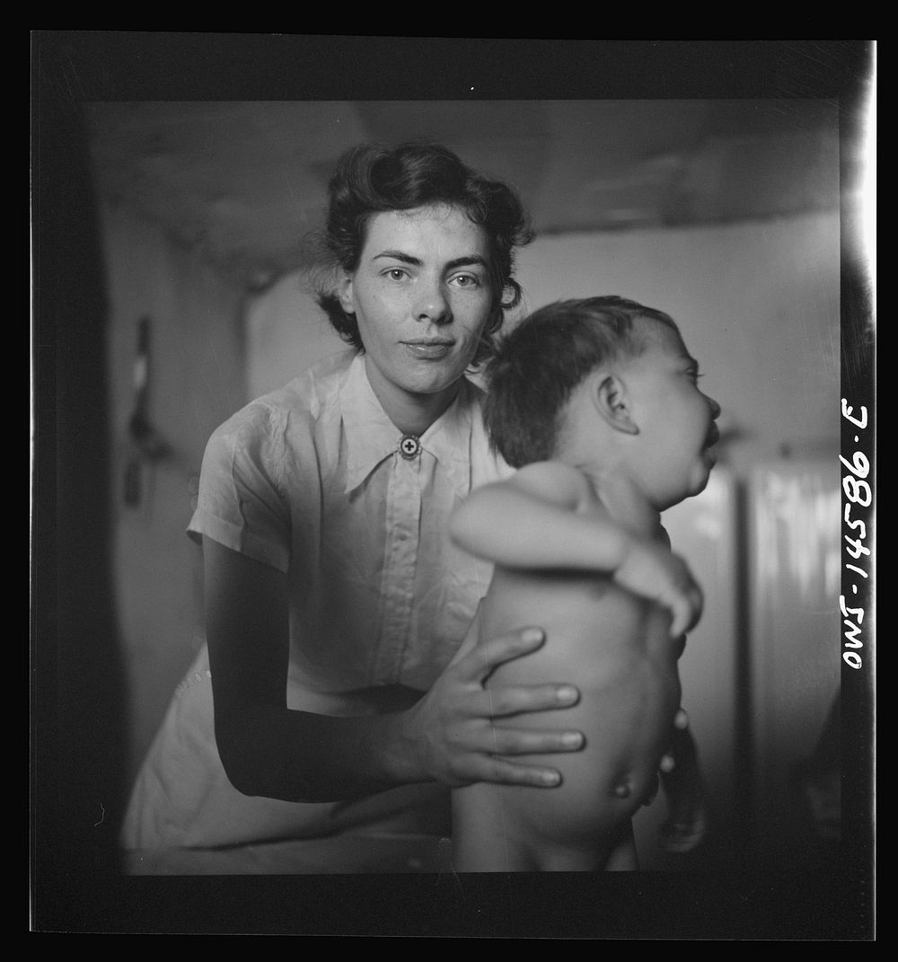 [Untitled photo, possibly related to: Penasco, New Mexico. Baby clinic operated by the Taos County cooperative health…