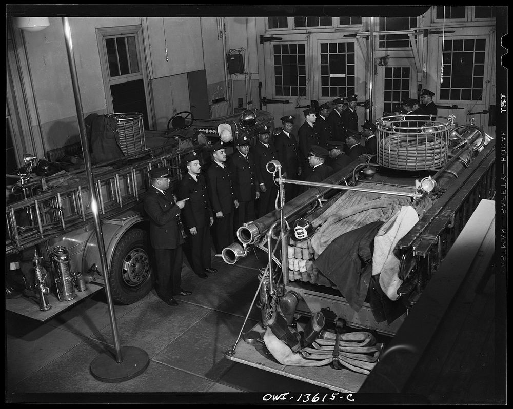 Washington, D.C. Firehouse Station No. 4. Each evening, firemen from the oncoming platform and the one going off duty line…