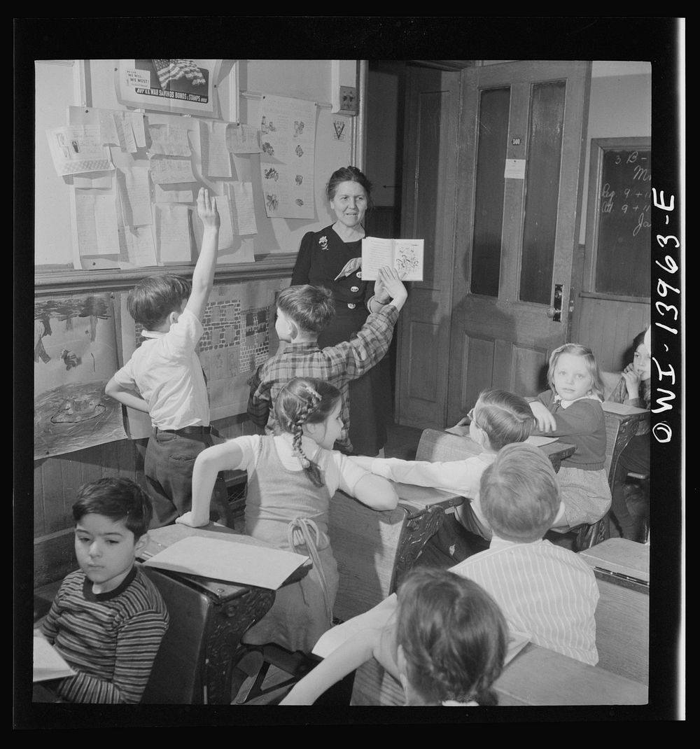 [New York, New York. Teacher and pupils in classroom at Public School Eight]. Sourced from the Library of Congress.