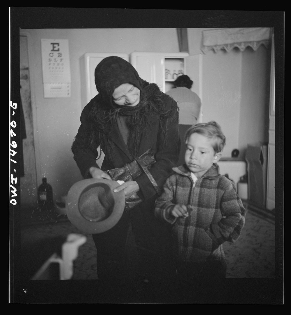 Penasco, New Mexico. Patients at the clinic operated by the Taos County cooperative health association. Sourced from the…