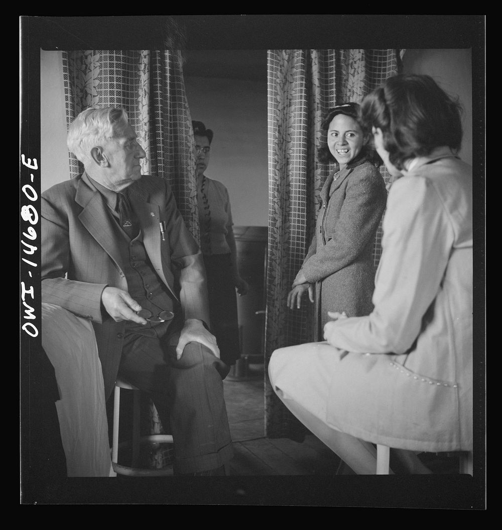 [Untitled photo, possibly related to: Penasco, New Mexico. Doctor Onstine, seventy-seven year old country physician who…