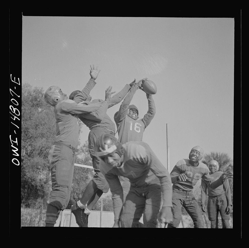 [Untitled photo, possibly related to: Daytona Beach, Florida. Bethune-Cookman College. Bethune-Cookman's champion football…