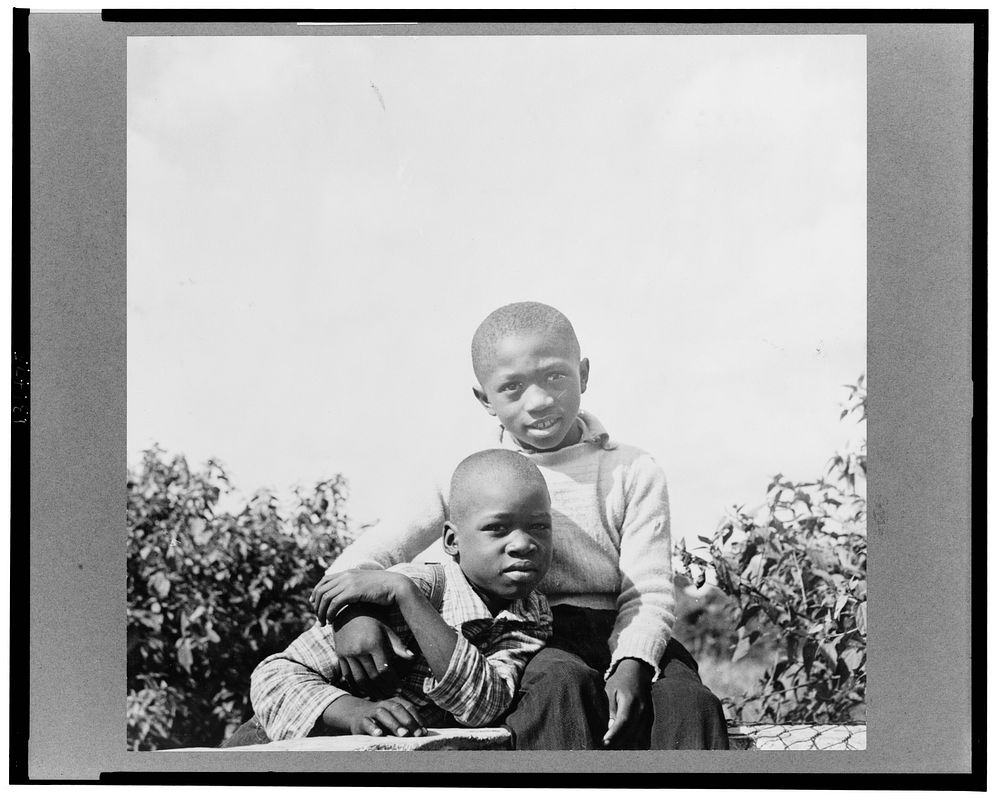 Daytona Beach, Florida. Bethune-Cookman College. Two youngsters who attend the elementary school located at the college.…